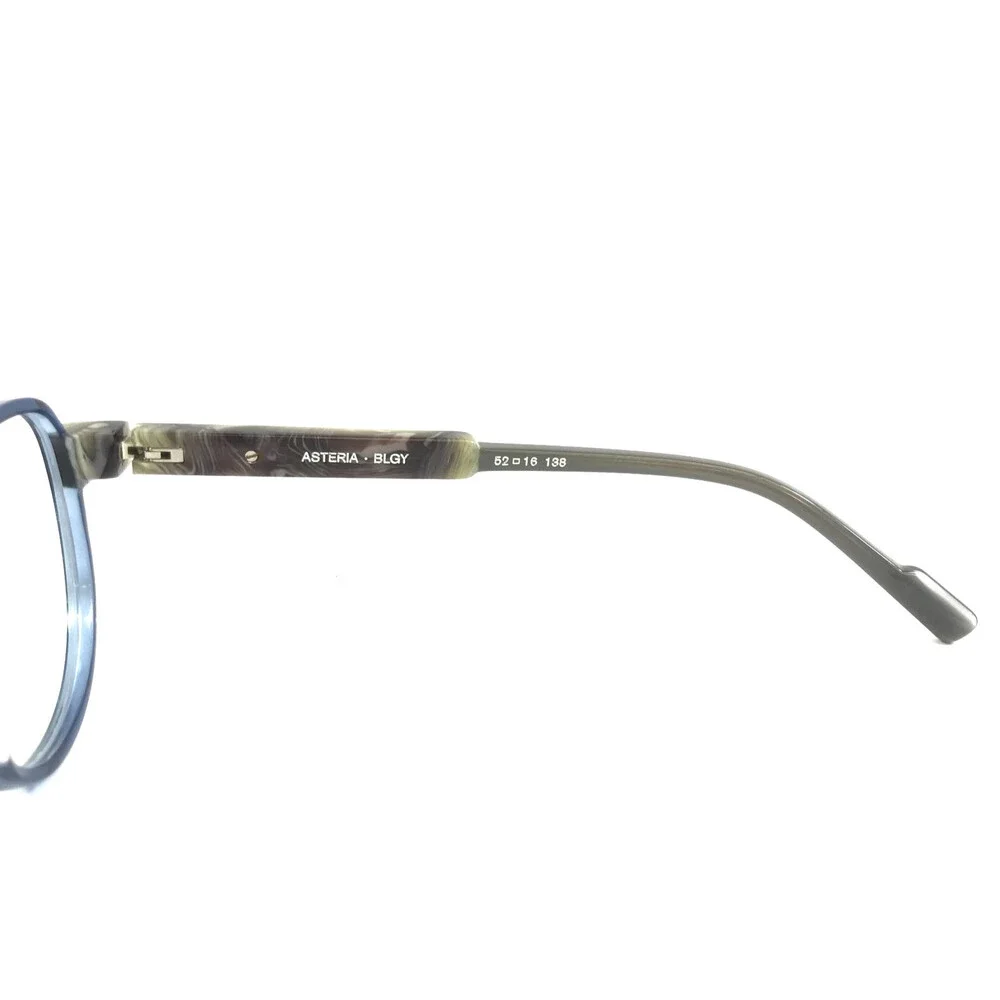 Etnia Barcelona Eyeglasses Frames ASTERIA BLGY Blue Gray Horn Cat Eye 52-16-138